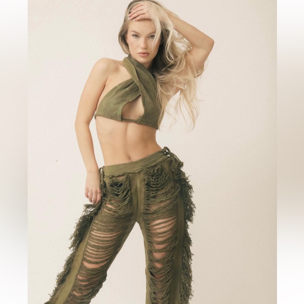 Thrifts+Threads Alaa Pants - Olive